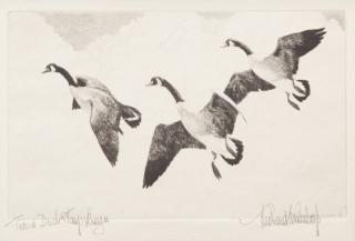 Appraisal: Richard E Bishop Federal Duck Stamp Design signed Richard E