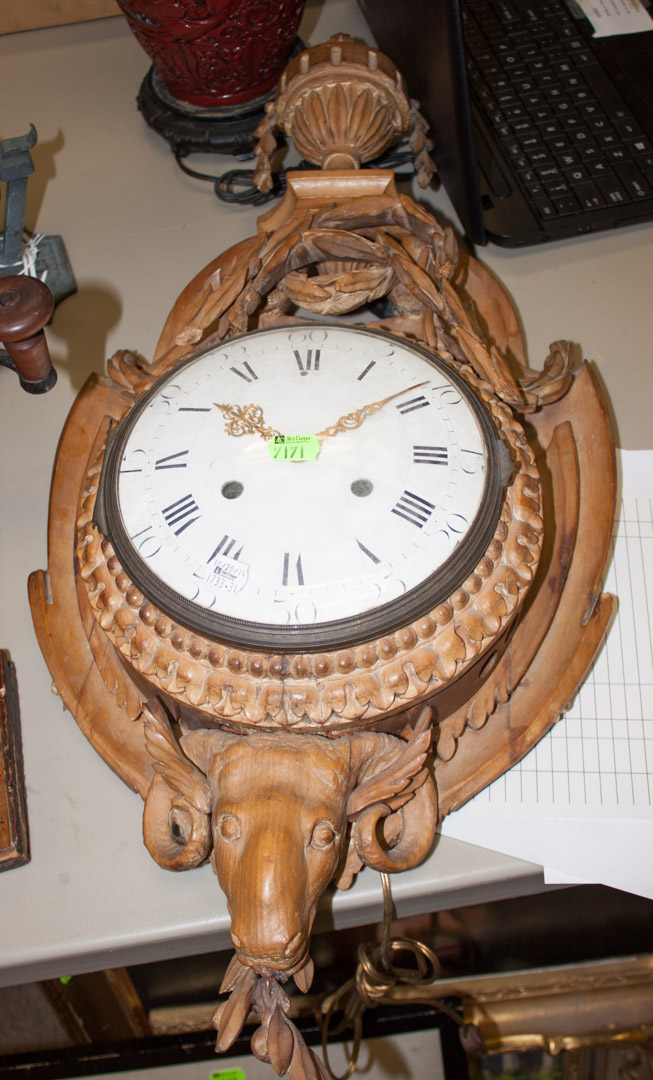 Appraisal: Louis XV style wood cartel clock