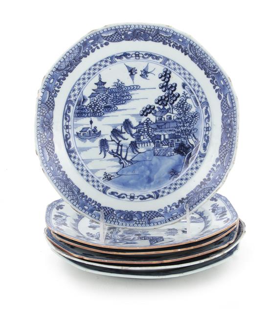 Appraisal: Chinese blue and white porcelain plates Qing dynasty Canton design