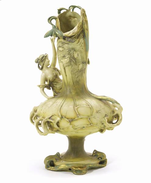 Appraisal: An Amphora porcelain figural lamp Snowdrops Riessner Stellmacher amp Kessel