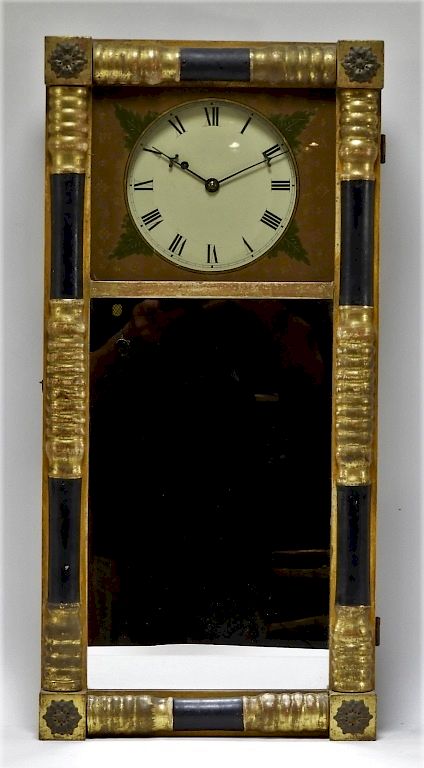 Appraisal: C American Federal Half Column Wall Clock United States Circa