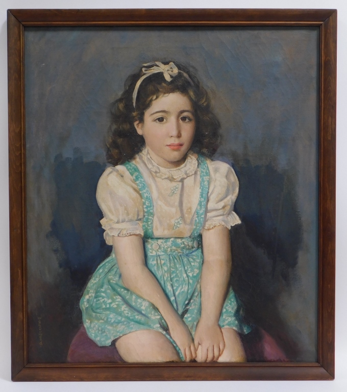 Appraisal: WALTER SHERWOOD PORTRAIT PAINTING OF A YOUNG GIRL Rhode Island