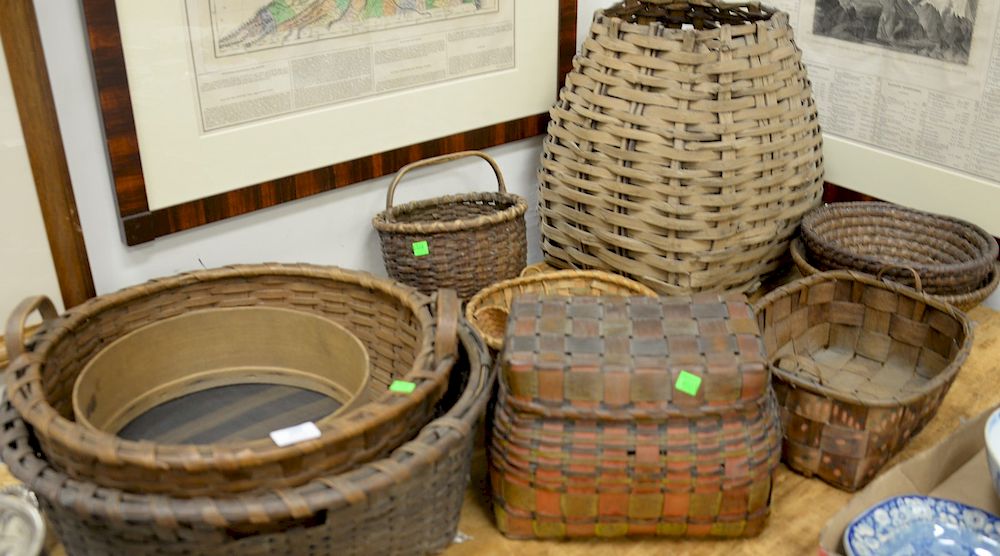 Appraisal: Group of baskets to include two coil Indian baskets two