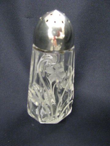 Appraisal: Intaglio Cut glass Muffineer deep cut floral probably Moser