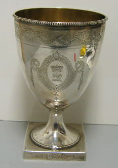 Appraisal: HESTER BATEMAN LONDON English silver goblet form sugar urn on