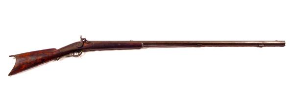 Appraisal: MID TH CENTURY PERCUSSION RIFLE Most likely European Maple stock