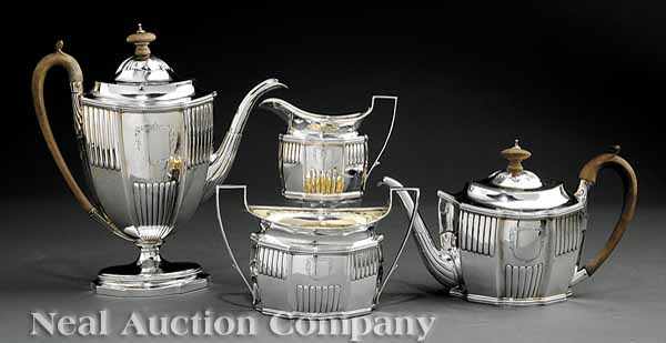 Appraisal: A George III Sterling Silver Coffee and Tea Service Daniel