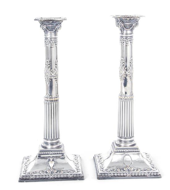 Appraisal: Georgian Old Sheffield fused-plate candlesticks circa in the Neoclassical design