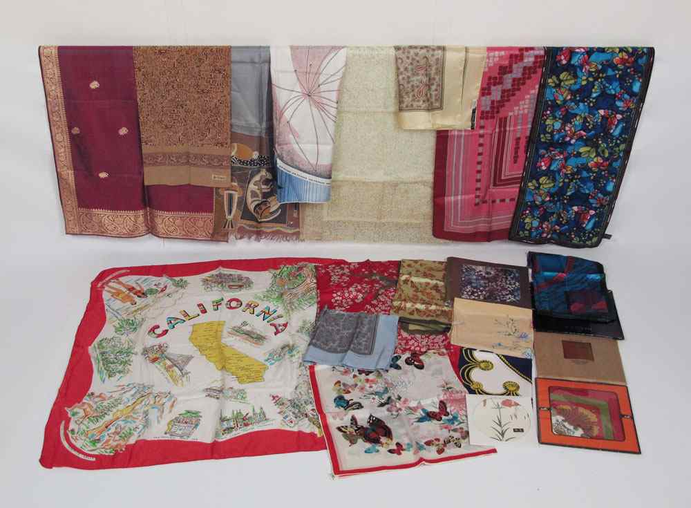 Appraisal: PC COLLECTION OF SCARVES INCL HERMES The Hermes and Valentino