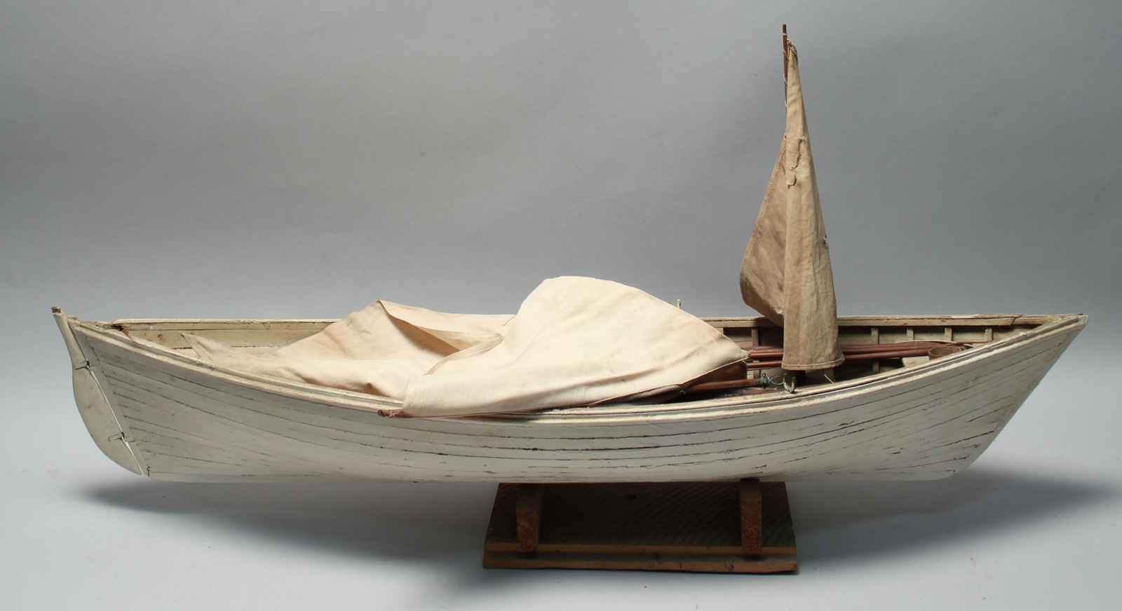 Appraisal: WELL-BUILT MODEL OF A WHALEBOAT With bentwood construction Original sails