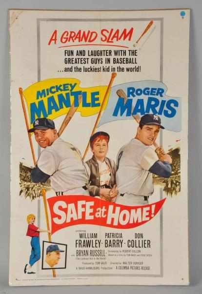 Appraisal: Safe at Home Movie Poster Description Marked Columbia Pictures Starring