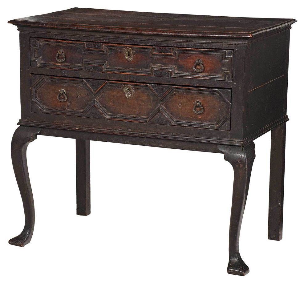 Appraisal: Charles II Style Paneled Oak Chest on Frame British th