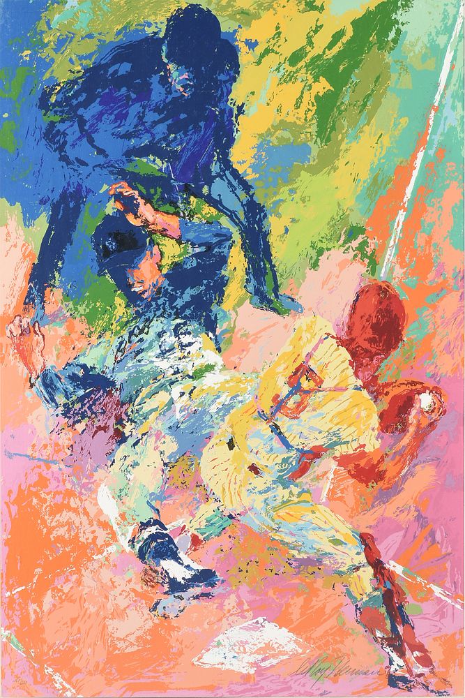 Appraisal: LEROY NEIMAN American - A PRINT Sliding Home CIRCA LEROY