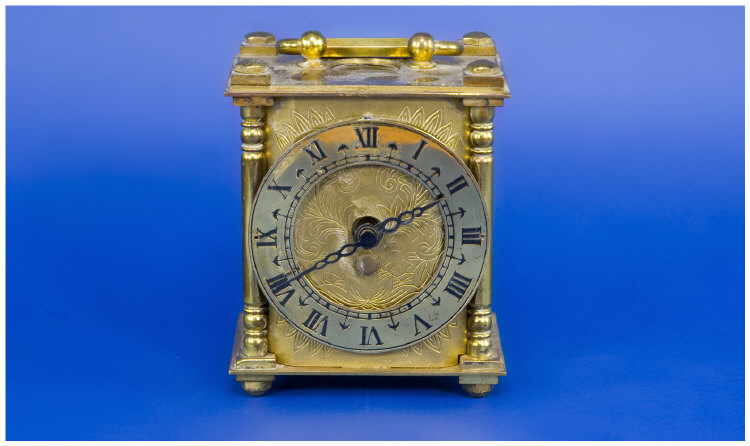 Appraisal: Smiths Brass Carriage Clock Davall Stamp stands inches