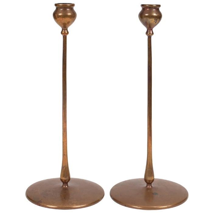 Appraisal: Jarvie candlesticks pair Delta model original patina signed dia x