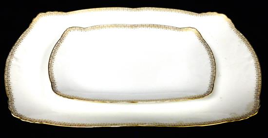 Appraisal: Two Limoges platters oblong and of graduating size white ground