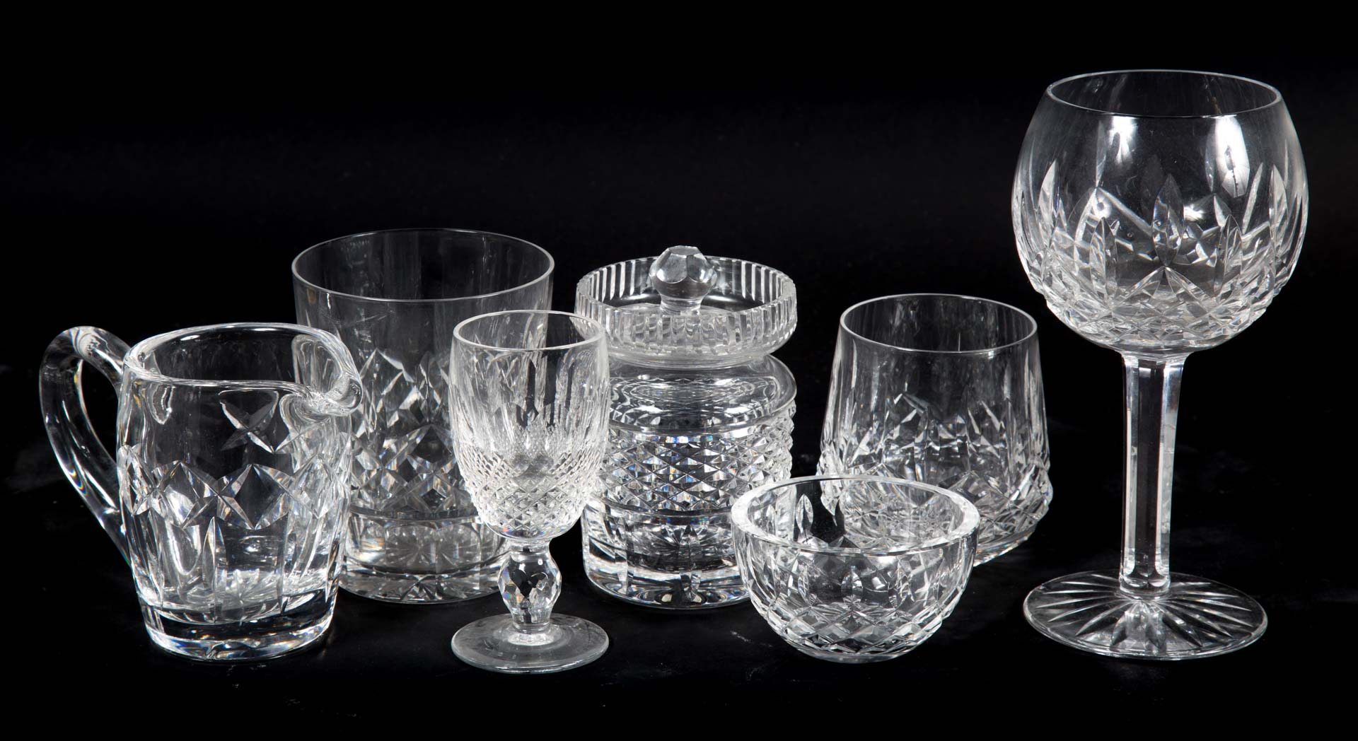 Appraisal: pieces of Waterford crystal including water goblets shot glasses master