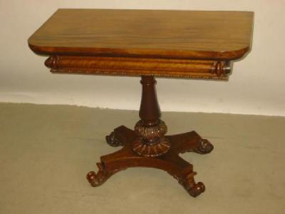 Appraisal: A VICTORIAN MAHOGANY FOLDING TEATABLE of rounded oblong form with