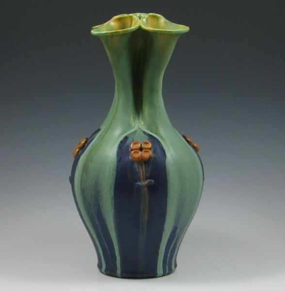 Appraisal: Door Pottery ''Irish Meadows'' Vase in Northern Lights Blue by