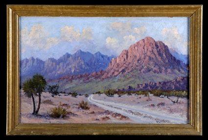 Appraisal: AMERICAN SCHOOL CANYON LANDSCAPE Oil on paperboard x in