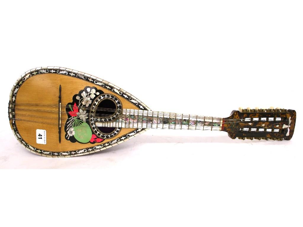 Appraisal: Good twelve string Neapolitan mandolin labelled P Cosentino Valletta the