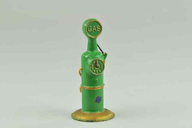 Appraisal: GAS PUMP Arcade cast iron painted in green overall embossed