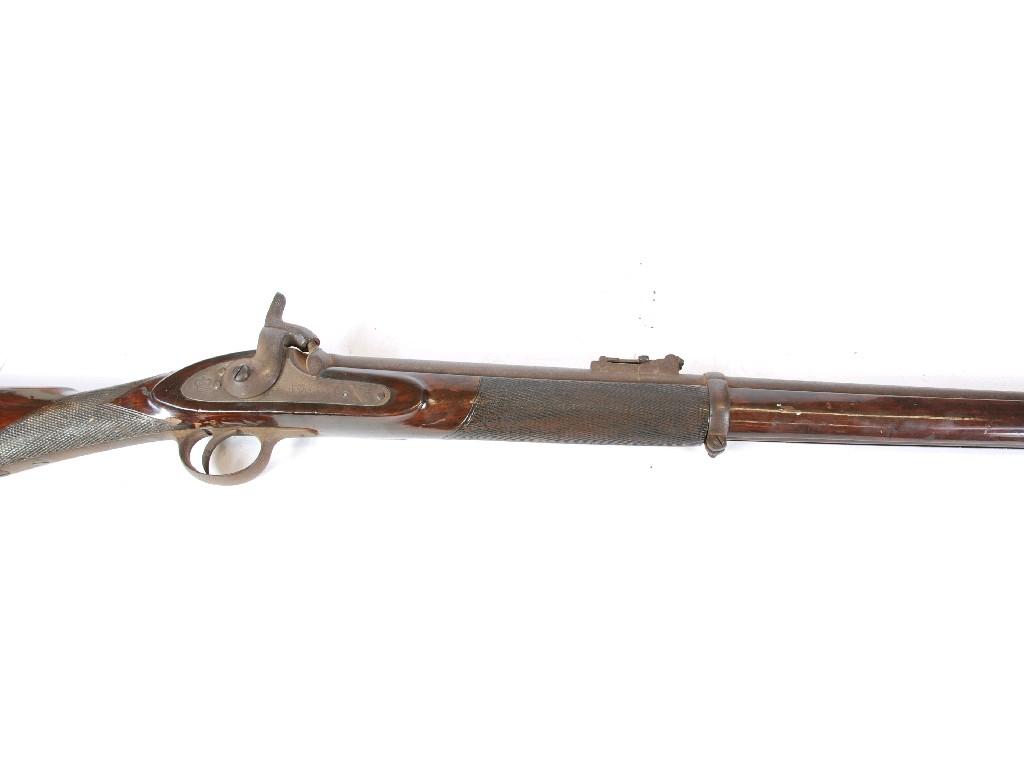 Appraisal: MID NINETEENTH CENTURY VOLUNTEER ENFIELD TWO BAND PERCUSSION RIFLE long