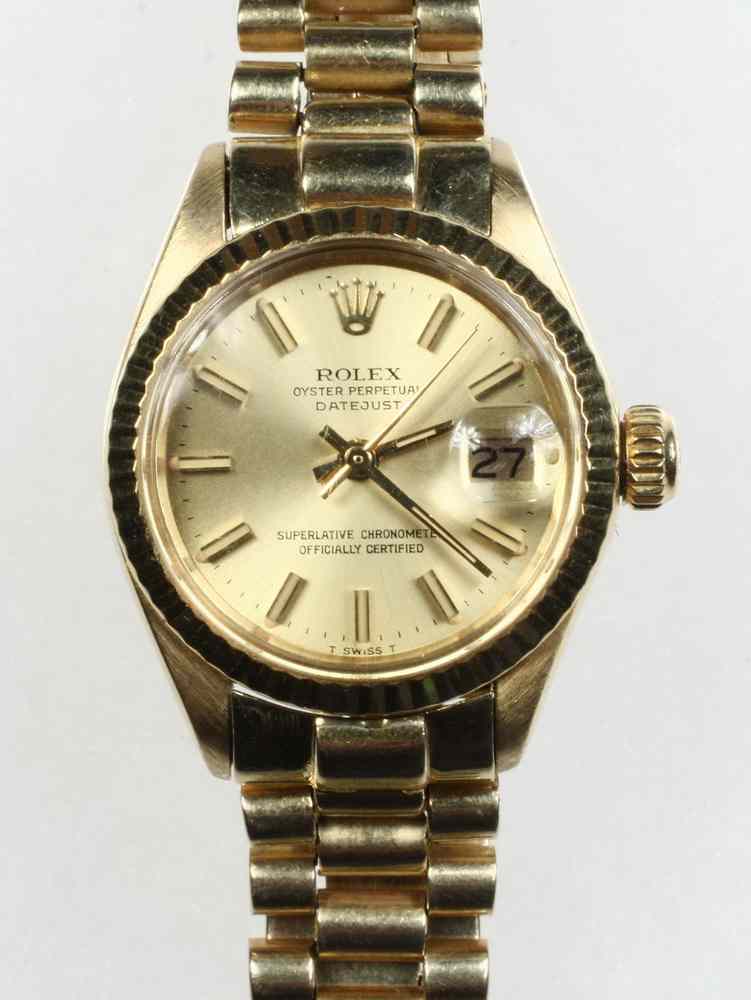 Appraisal: LADY'S WRISTWATCH - K yellow gold Rolex perpetual date-just s