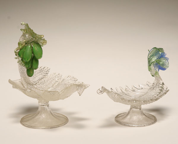 Appraisal: Pair Murano art glass nut dishes with applied fruit and