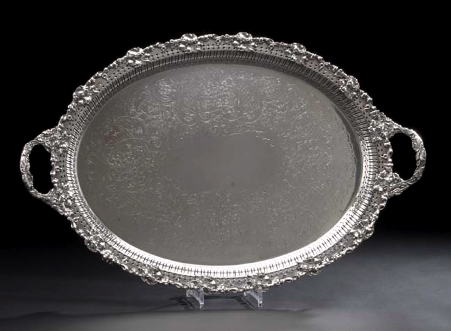 Appraisal: Silverplate Vintage Tray second half th century probably American of