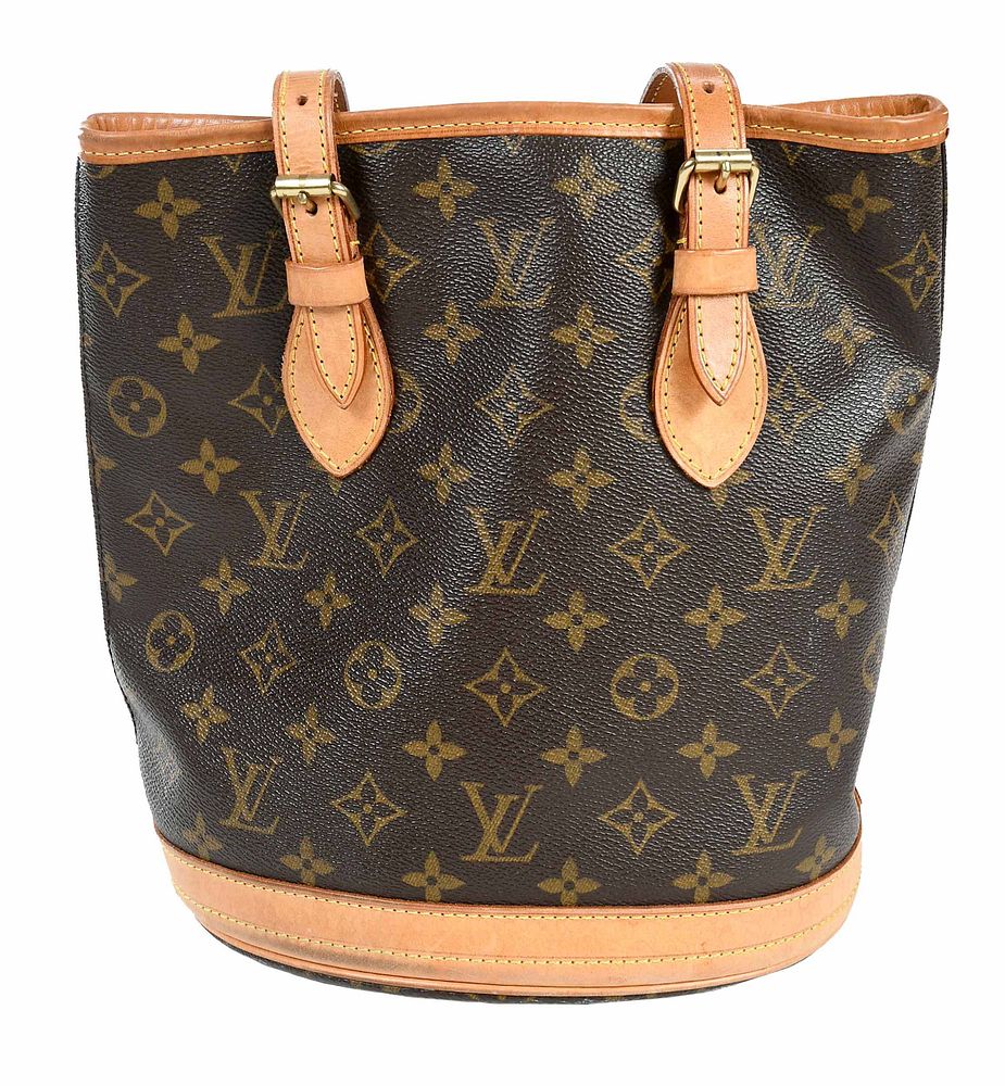 Appraisal: Louis Vuitton Bag petite bucket style monogram design - x