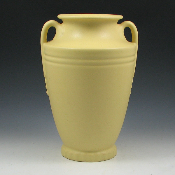 Appraisal: Abingdon Vase - Excellent Abingdon matte yellow handled vase Marked