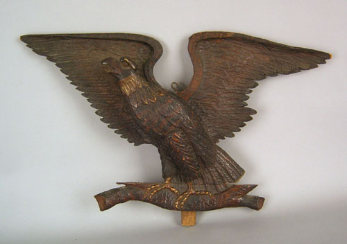 Appraisal: American pine spread winged eagle plaque th c h w