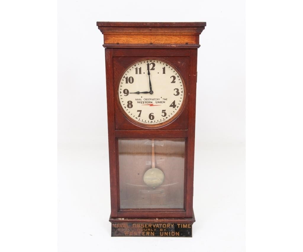 Appraisal: Oak cased clock by Sey Winding Clock Co New York