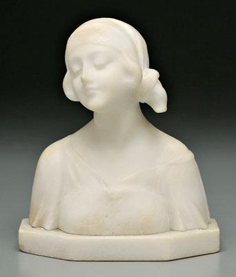 Appraisal: Piccardi Sestiani alabaster sculpture bust of a woman marked on