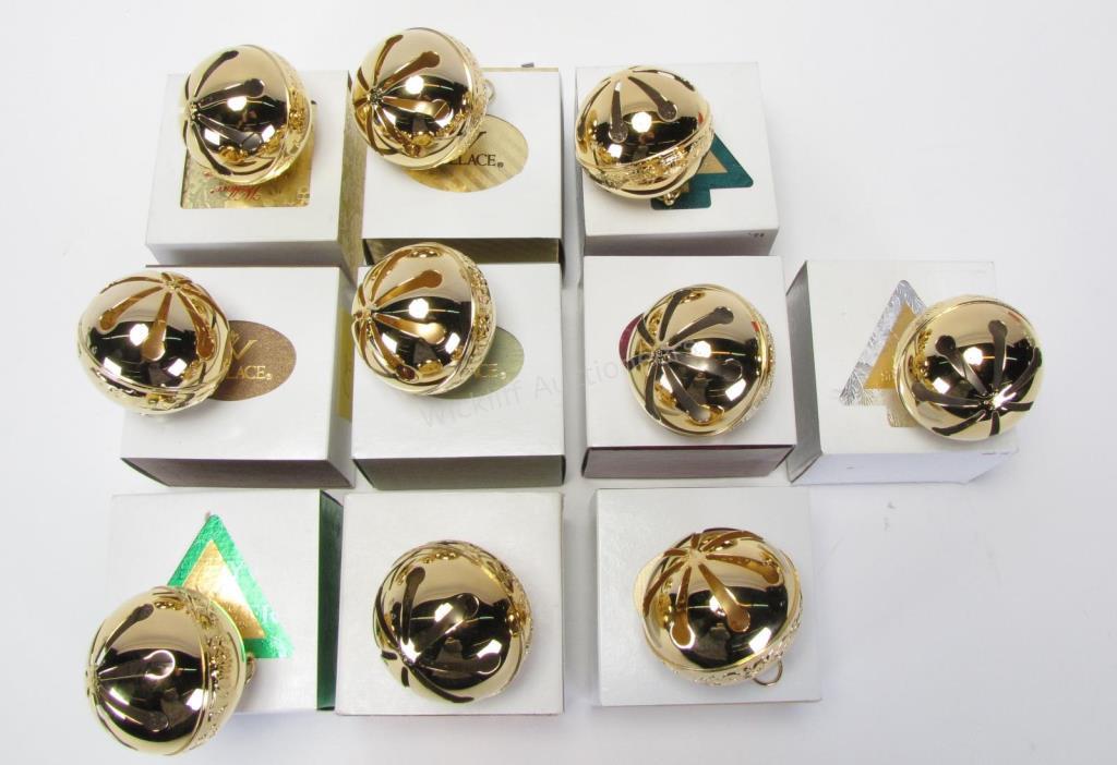 Appraisal: Collection of Wallace gold plated sleigh bells total annual bells