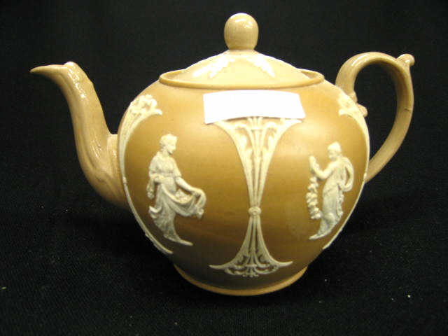 Appraisal: Early Copeland Jasperware Teapot classical maiden decor