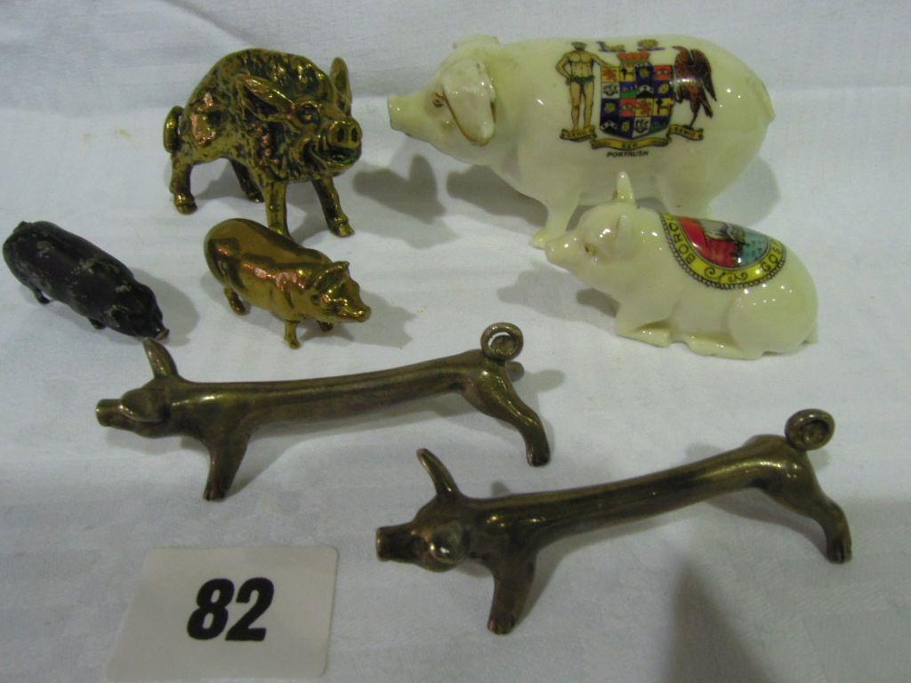 Appraisal: A collection of pigs including two crested examples by Swan