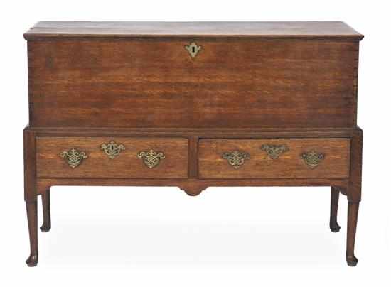 Appraisal: A TH CENTURY OAK MULE CHEST With a hinged rectangular