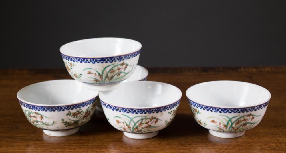 Appraisal: SET OF FIVE CHINESE PORCELAIN RICE BOWLS each hand painted