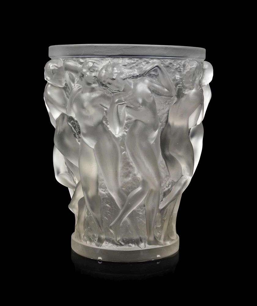 Appraisal: A Lalique Bacchantes Vase A Lalique Bacchantes Vase Post- molded