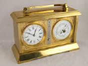 Appraisal: A combination carriage clock barometer thermometer in brass case the