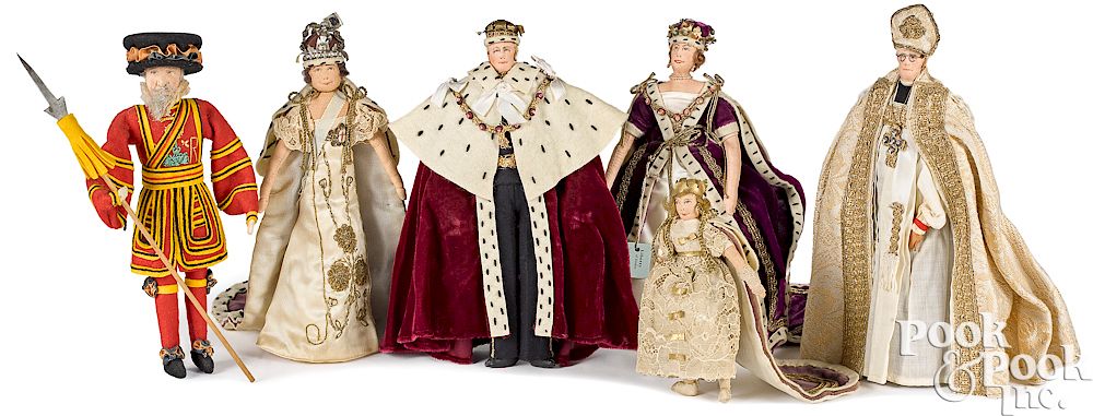 Appraisal: Liberty of London Coronation dolls Six cloth Liberty of London