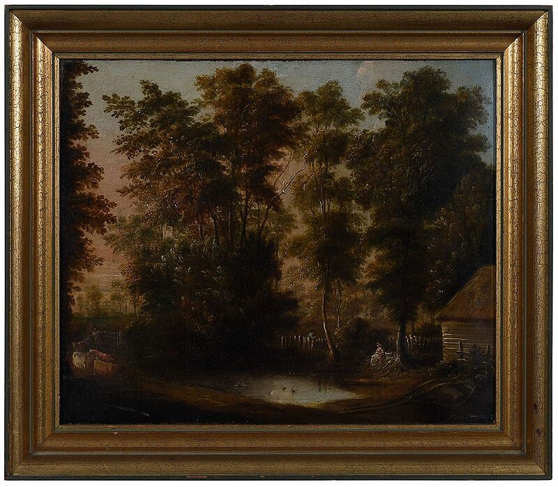 Appraisal: Follower of Thomas Gainsborough British - Landscape with a Pond