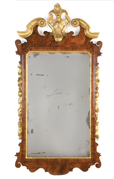 Appraisal: George II Parcel Gilt Walnut Mirror Estimate -