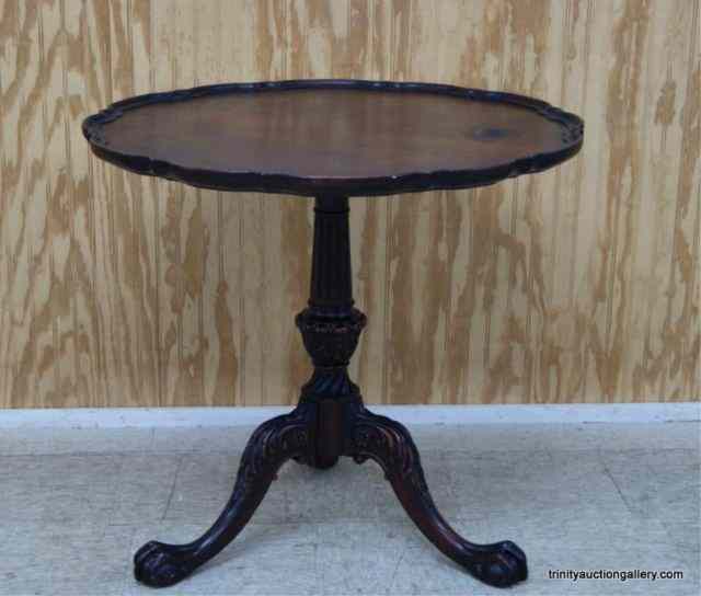 Appraisal: c Mahogany Claw Foot Pie Crust Edge TableProduced by Imperial