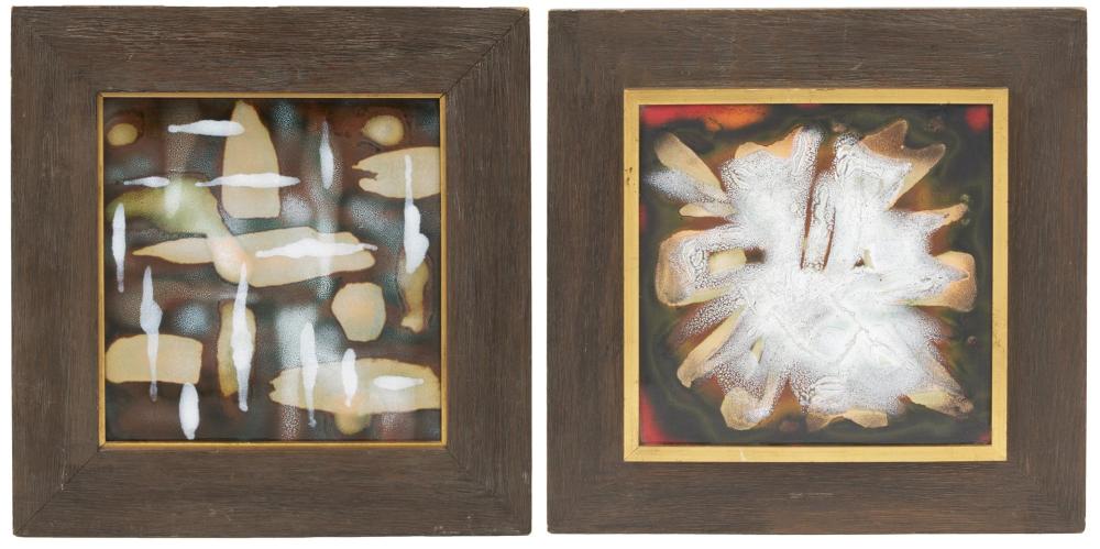 Appraisal: Sascha Brastoff - American Two enamel panels one Skyward Enamel