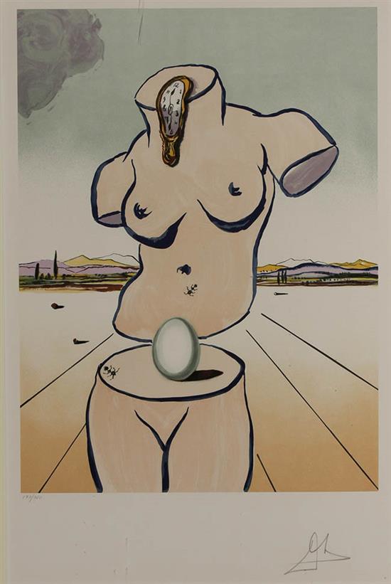 Appraisal: Salvador Dali - Torso Birth of Venus Lithograph in color