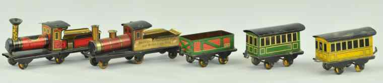 Appraisal: TRAIN SET PENNY TOY Lithographed tin example includes two locomotives