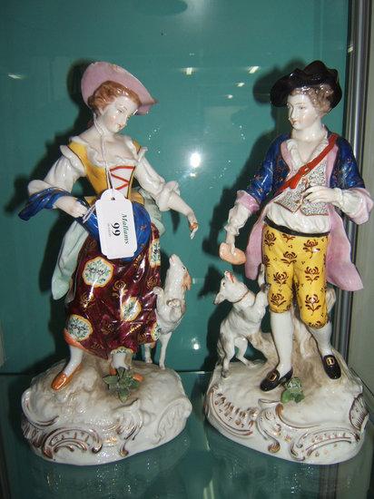 Appraisal: A pair of th Century Sitzendorf porcelain figures of a